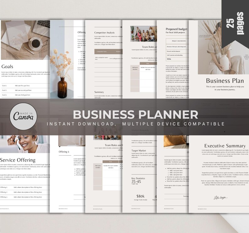 Printable Business Planner Template | Editable PDF for Entrepreneurs ...