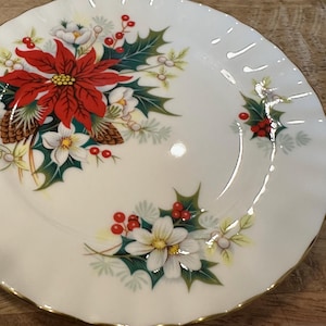 英国製 希少 ロイヤルアルバート ポインセチア プレート＆マグ 2点