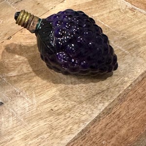 Vintage MILK GLASS  Light BULB Figural Christmas  Purple Grapes