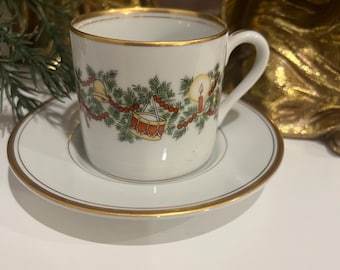 Vintage FITZ & FLOYD DEMITASSE Cup and Saucer Set