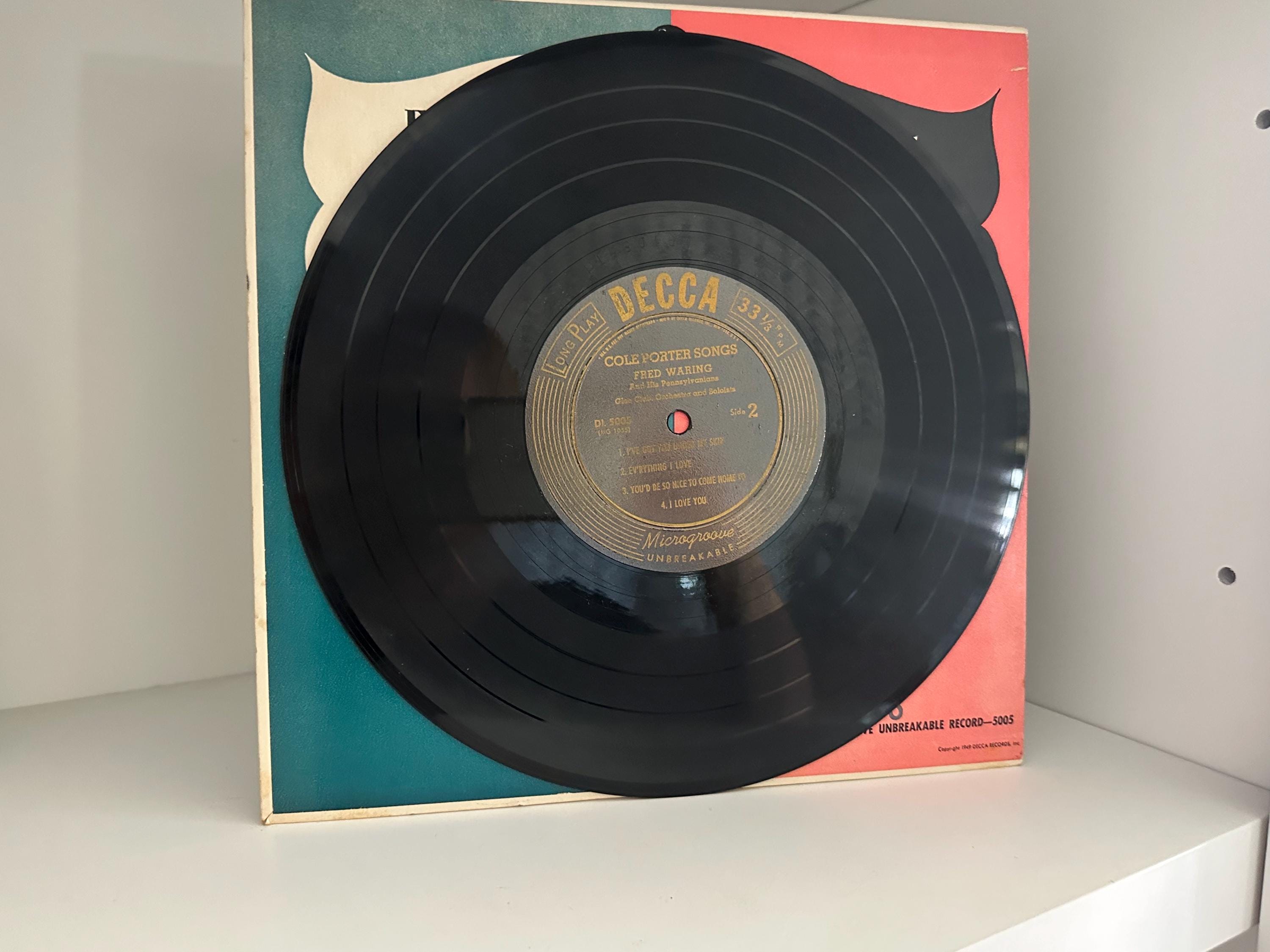 Vintage DECCA RECORDS 33 1/2 Fred Waring Music Cole Porter Songs