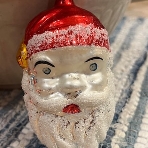 Vintage WEIHNACHTSMANN KOPF CHRISTBAUMSCHMUCK West Germany