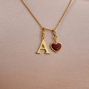Dainty Heart Letter Necklace, Custom Couple Necklace, Personalized Initial Necklace, Bridesmaid Gift, Unique Mother&#39;s Day Gift