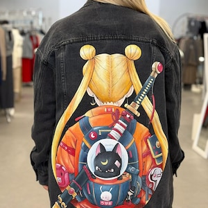 Hand Painted Jacket, Personalized Anime Jacket, Custom Jean Jacket with Anime, Unique Customized Clothes, Custom  Jacket for Men or Women