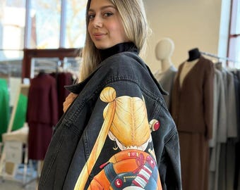 Hand-Painted Custom Denim Jacket, Unique Customized Clothes, Custom Jacket for Men or Women, Customized gift, Personalized Anime Jacket