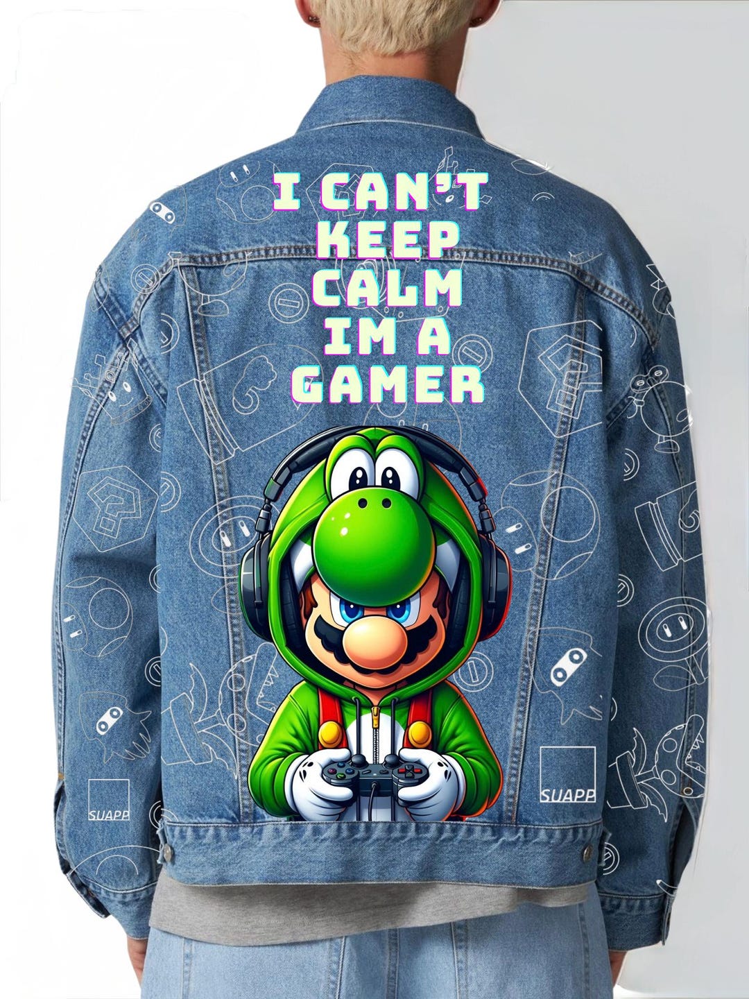 Hand-painted Gamer Denim Jacket: Unique Customized Clothing - Etsy