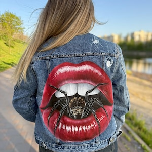 Hand-Painted Custom Denim Jacket, Unique Customized Clothes, Custom Jacket for Men or Women, Customized gift, Personalized Anime Jacket
