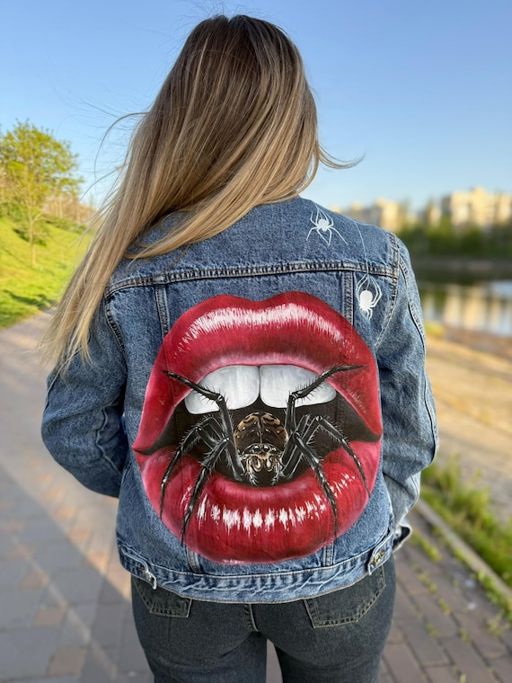 Hand-Painted Custom Denim Jacket: Wearable Art