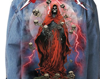 Hand Painted Jacket, Personalized Jean Jacket, Unique Customized Clothes, Custom  Jacket for Men or Women,  Custom Jean Jacket with Art