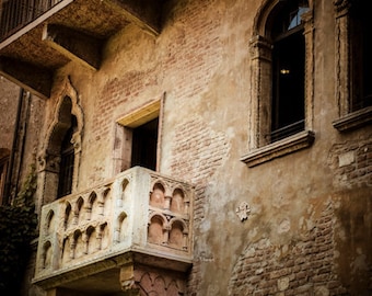 Verona Photograph Shakespeare Photo Romeo and Juliet Balcony Italy Photography Romantic Neutral Colors ita82