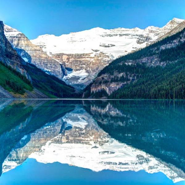 Lake Louise Photo, Banff Photography Reflections Jasper Alberta Rockies Mountains Landscape Wall Art Canada can2