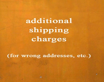 Additional Shipping Charges for reshipments, wrong addresses, etc