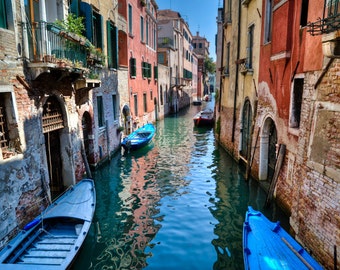 Venice Photograph Italy Photo Venice Canal Venetian Buildings Gondola Italian Colors  ven31