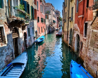 Venice Photograph Italy Photo Venice Canal Venetian Buildings Gondola Italian Colors  ven31