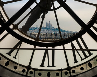 Paris Photograph Musee D'orsay Clock Photo Montmartre Sacre Coeur Museum France Print Wall Art Home Decor par157