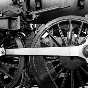 Locomotive Photo, Vintage Train Photo Engine Photography Black White For Guys Man Cave Gift For Men Masculine vin1