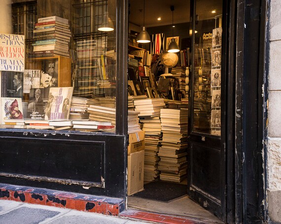 Paris Bookstore Photo Book Shop France Print Paris Decor | Etsy