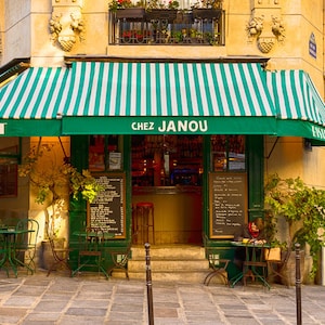 Paris Cafe Photo Chez Janou Restaurant Cafe Paris Decor Bistro Photograph France Print Wall Art Home Decor par174