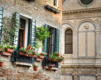 Italy Photography Flower Photo Venice Flowerbox Photograph Flower Box Window Planter Venice Print Wall Decor ven77