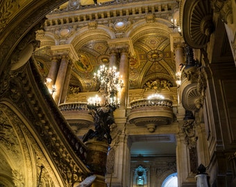 Garnier Opera Building Paris Photo Stairway Photograph Paris Architecture France Print Wall Art Home Decor par176