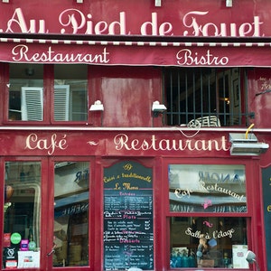 Paris Photography Bistro Photograph Cafe Photo Restaurant Print Cafe Photograph Red Menu Board France par3 image 1