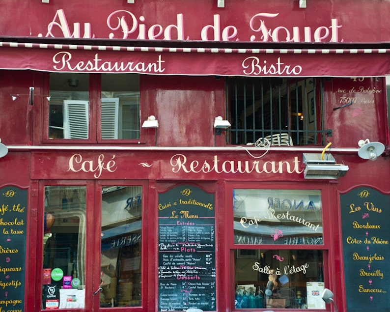 Paris Photography Bistro Photograph Cafe Photo Restaurant Print Cafe Photograph Red Menu Board France par3 image 1