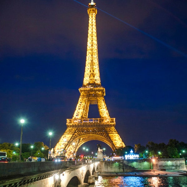 Eiffel Tower Foto, Paris Fotografie Frankreich Nacht Blau fotografieren verträumte Wand Kunst Home Dekor Fine Art Print par77