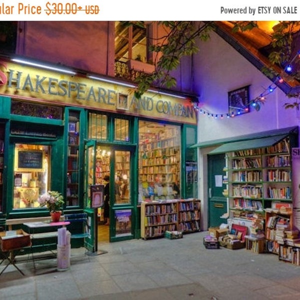 Paris Photography Shakespeare and Company Photo Bookstore Photograph For Readers Cozy Vintage Books  par8