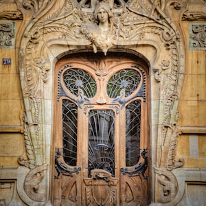 Paris Door Photo Parisian Architecture Photograph France Neutral Colors Brown Beige Tan Pastel Beaux Arts par4
