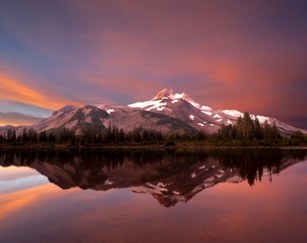 Mountain Photograph  Landscape Photo Nature Print Wilderness Oregon Cascades Mt Jefferson Sunrise nat17