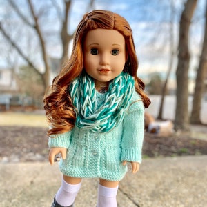 Knit Doll Sweater, Doll Sweater Dress, Custom Doll Sweater, Knit Doll Clothes, Choose Your Own Color, 18 Inch Doll Clothes, AG Doll Clothes