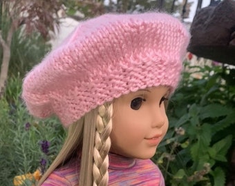 18 Inch Doll Beret, Knit Doll Beret, Handmade Doll Clothes, 18 Inch Doll Accessories, Doll Stocking Stuffer, Custom Doll Hat