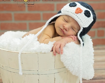 Baby Penguin Hat, Baby Penguin Beanie, Animal Hat for Babies, Photography Prop, Baby Animal Hat, Baby Penguin Crochet Hat, Penguin Hat