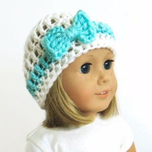 AG Doll Hat 18 Inch doll clothes Bow Beanie image 1