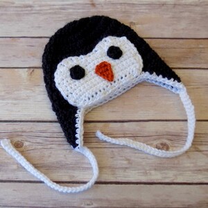 Baby Penguin Hat, Baby Penguin Beanie, Animal Hat for Babies, Photography Prop, Baby Animal Hat, Baby Penguin Crochet Hat, Penguin Hat image 2