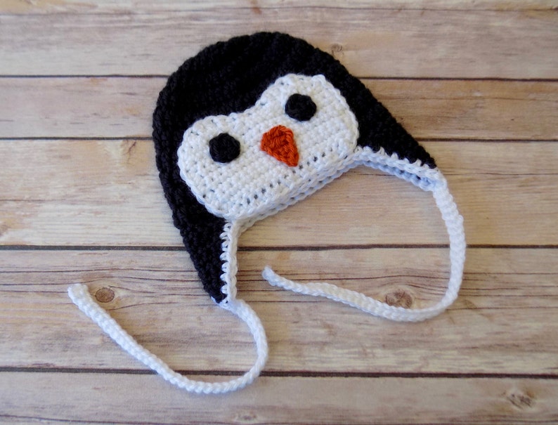 Baby Penguin Hat, Baby Penguin Beanie, Animal Hat for Babies, Photography Prop, Baby Animal Hat, Baby Penguin Crochet Hat, Penguin Hat image 2