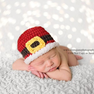 Baby Santa Hat, Newborn Santa Hat, Baby Christmas Hat, Preemie Santa Hat, Knit Christmas Hat, Newborn Christmas Outfit, Santa hat for Baby