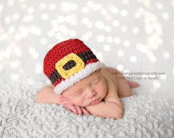 Zeroest Newborn Christmas Santa Hat - Knit Stripe Photo Prop For Baby Photoshoots