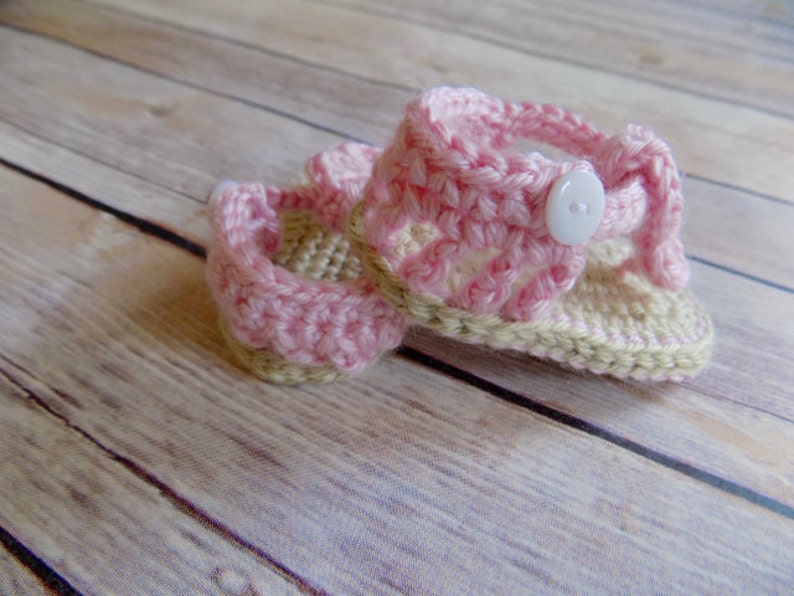 Baby Sandals, Crochet Baby Shoes, Summer Baby Shoes, Photography Prop image 4