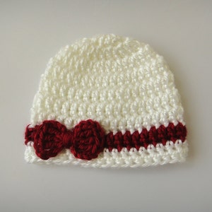 Crochet Doll Hat Knit Bow Beanie 18 Inch Doll Clothes image 3