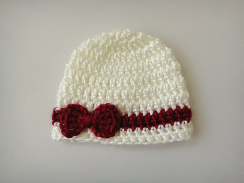 Crochet Doll Hat Knit Bow Beanie 18 Inch Doll Clothes image 3