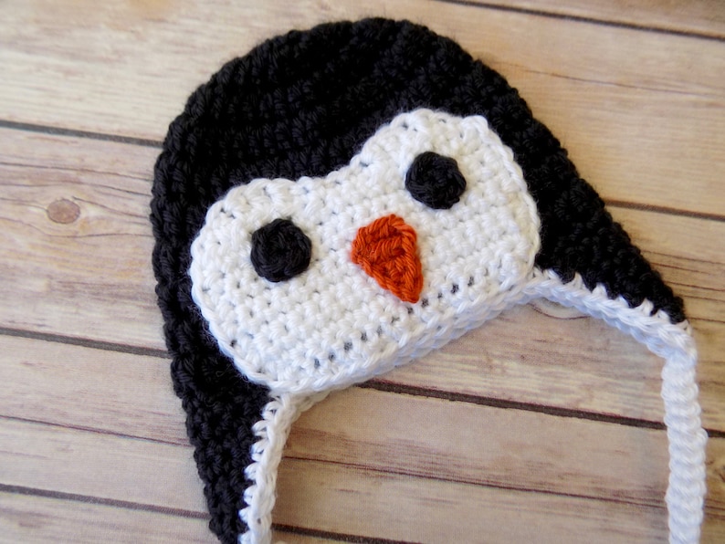 Baby Penguin Hat, Baby Penguin Beanie, Animal Hat for Babies, Photography Prop, Baby Animal Hat, Baby Penguin Crochet Hat, Penguin Hat image 3