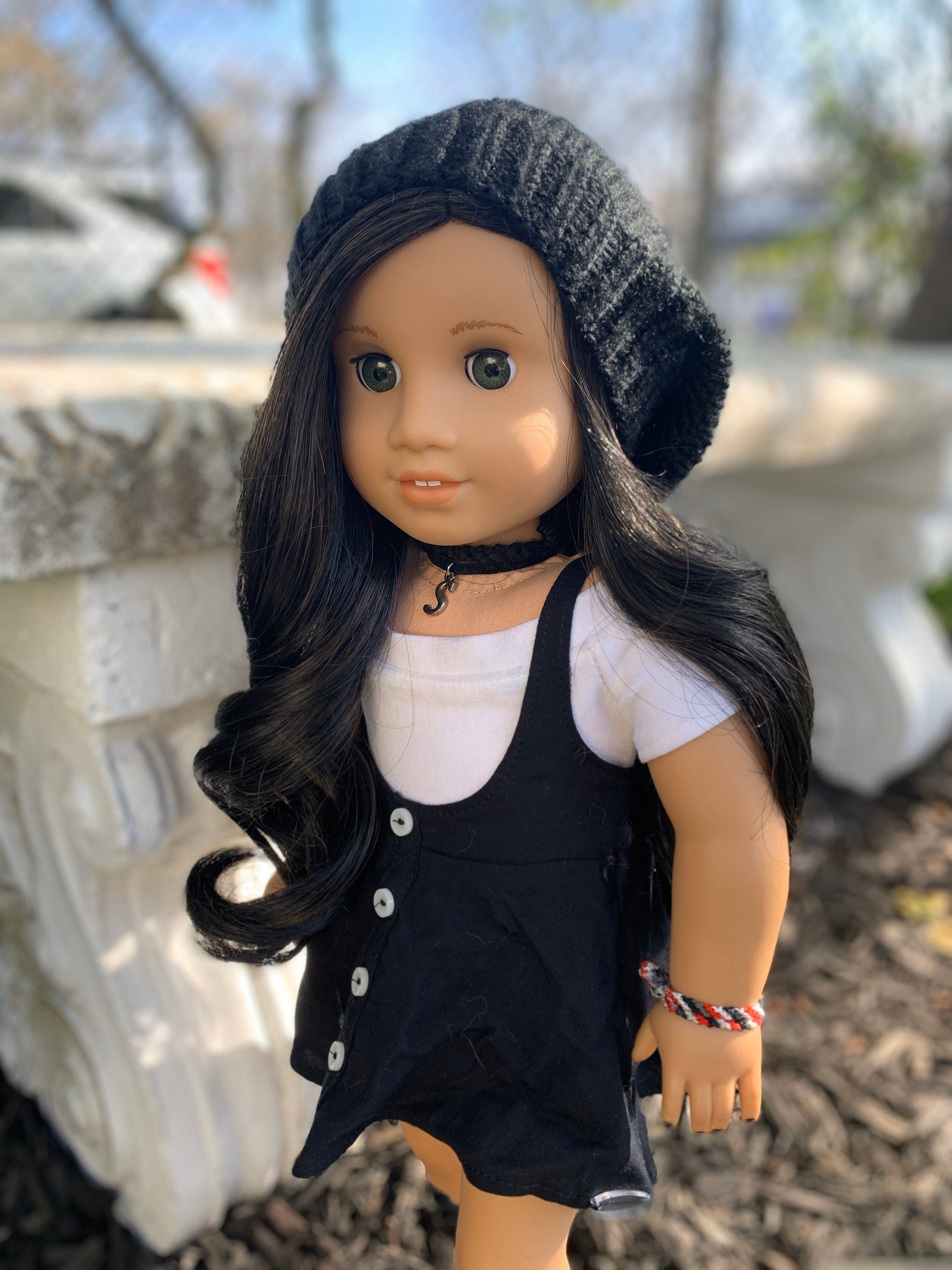 Custom Doll Hat, Slouchy Doll Beanie, Slouchy Doll Hat, Knit Doll Hat, Custom Made, Personalized, 18 Inch Doll Clothes, Girl Doll Outfit