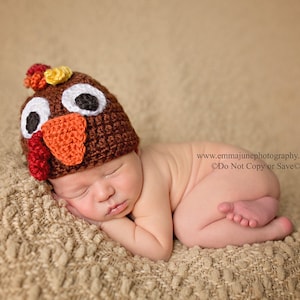 Turkey Hat for Baby, Baby Turkey Beanie, Animal Hat, Thanksgiving Hat, Turkey Photo Prop, Baby Turkey Hat, Newborn Turkey Hat, Crochet Hat
