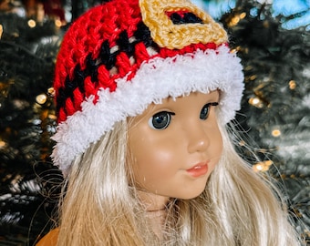 Gorro de Papá Noel para muñeca, gorro navideño para muñeca de 18 pulgadas, calcetines navideños, Papá Noel, accesorios para muñecas