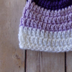 Preemie Baby Hat, Baby Hospital Beanie, Micro Preemie Size Hat, Purple Baby Beanie, Twin Baby Hats, Baby Girl Clothes, Ombre, Lavender image 3