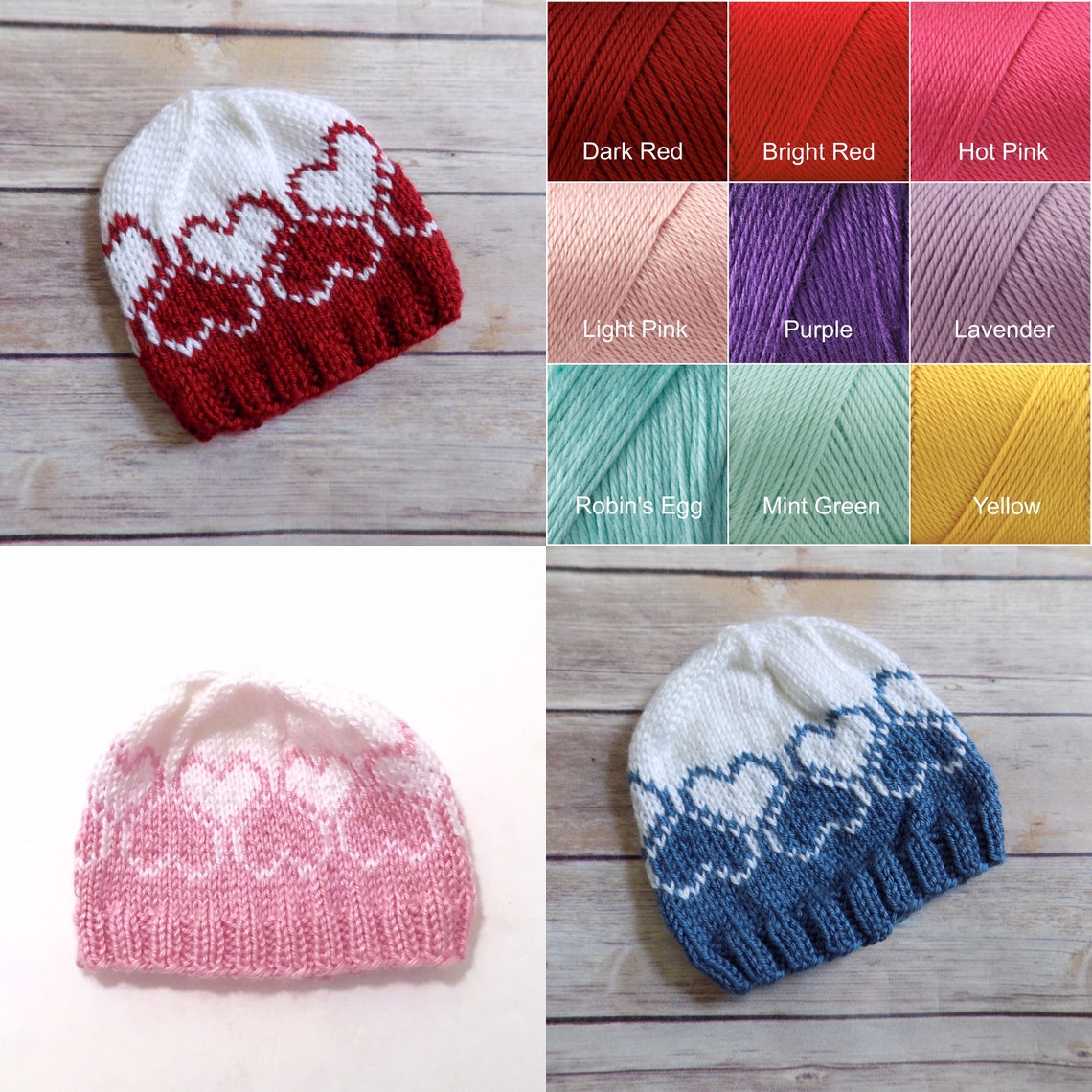 Knit Baby Heart Hat Custom Baby Heart Hat Baby Hat With Etsy