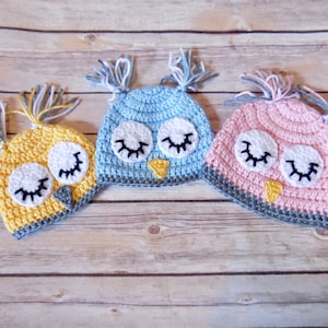 Baby Owl Hat, Pink Owl Hat, Baby Girl Hat, Baby Girl Animal Beanie, Micro Preemie Hat, Preemie Hat Girl, Preemie Hat, Newborn Baby Owl Hat image 4