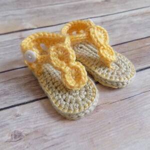 Baby Sandals, Crochet Baby Flip Flops, Crochet Baby Shoes, Newborn Baby Sandals, Baby Girl Sandals, Knit Baby Shoes, Baby Girl Flip Flops Yellow