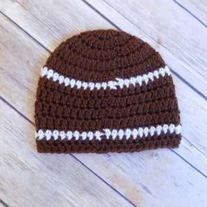 Baby Football Hat, Football Beanie, Sports Hat, Baby Boy Beanie, Crochet, Knit, Football Season image 2